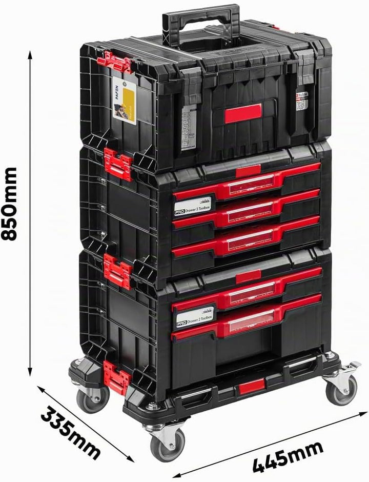 PAFEN Rollende Werkstatt Werkstattschublade - Premium Werkzeugtrolley - Werkzeugkasten auf Rädern 44