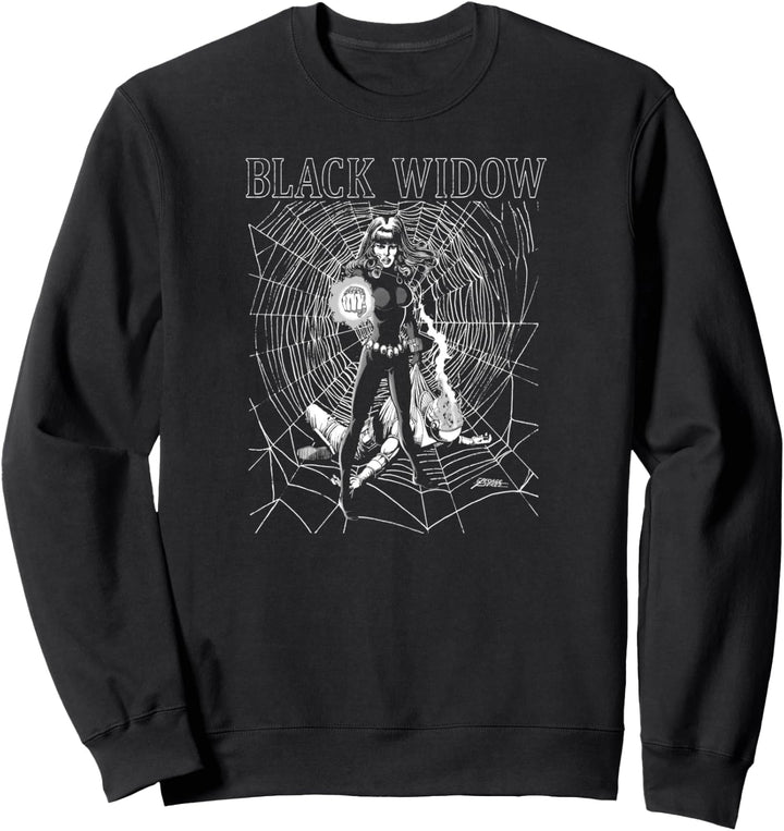 Marvel Black Widow Spider Web Portrait Sweatshirt