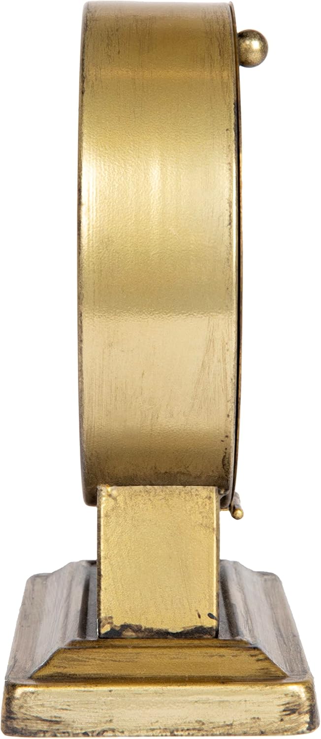 Creative Co-Op Dekorative Kaminuhr aus Metall, Gold-Finish Goldfarben, Goldfarben