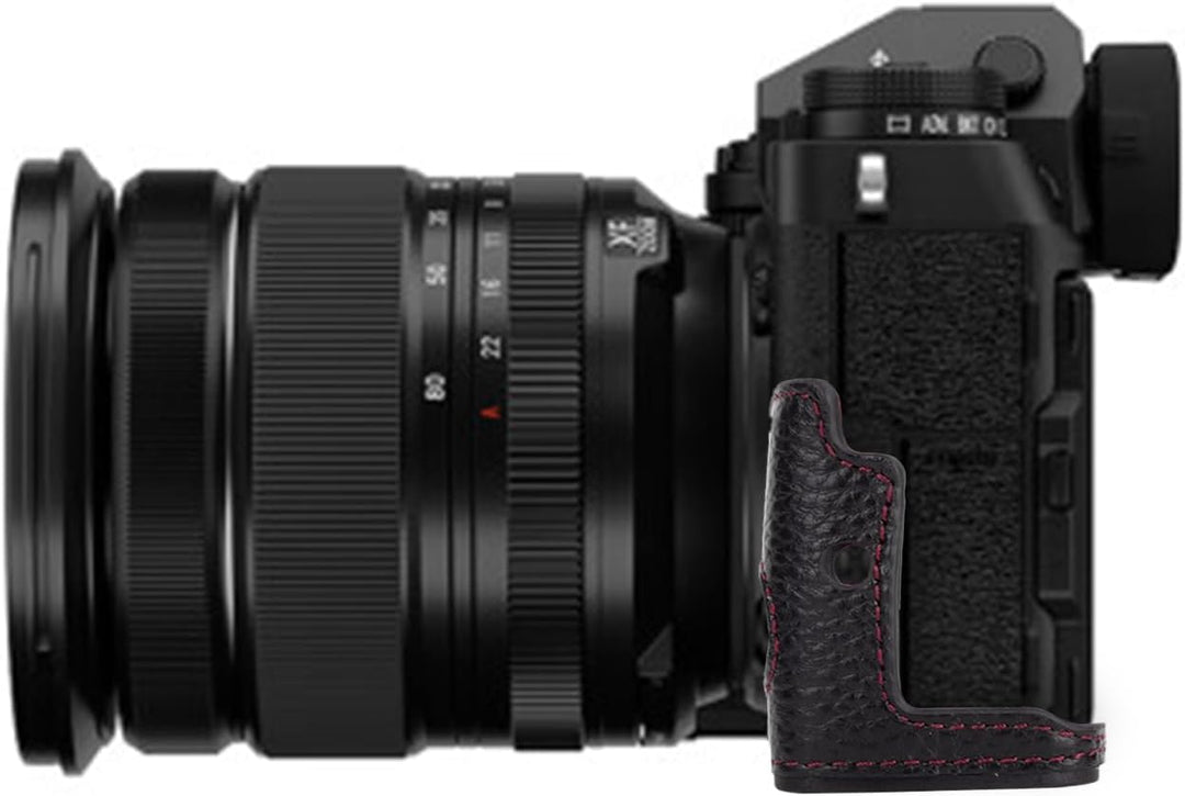 Rieibi Fuji XT5 Schutzhülle für Fujifilm X-T5 Digitalkamera, hochwertiges Echtleder, Halbtasche für