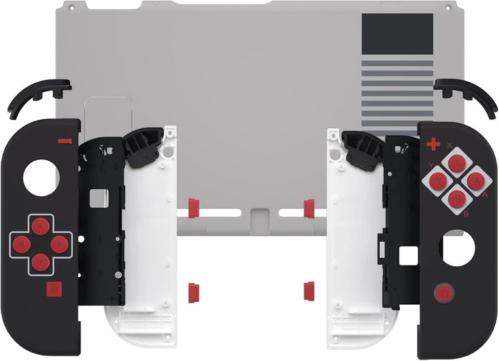 eXtremeRate Hülle Case für Nintendo Switch Joycon/Konsole, Rückgehäuse&Kickstand für Switch Console,