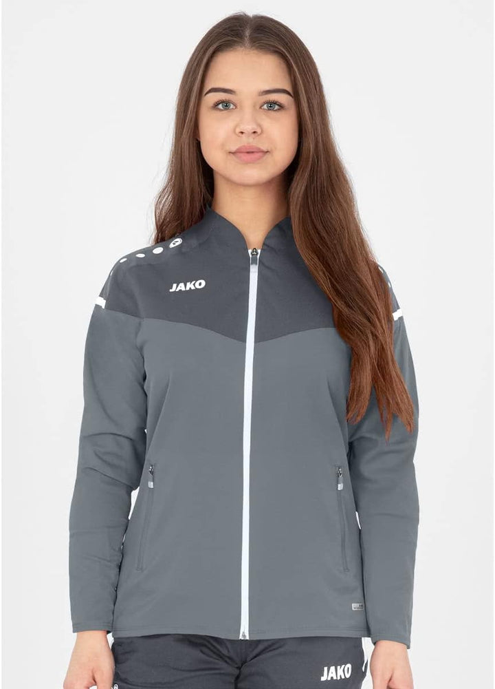 JAKO Damen Champ 2.0 Präsentationsjacke 38 steingrau/anthra light, 38 steingrau/anthra light