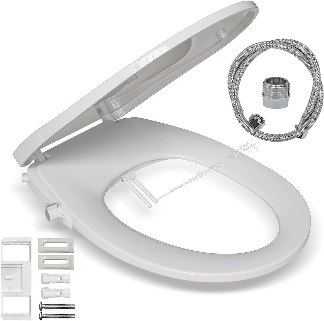 Dusch WC Sitz mit Bidet Funktion, Bidet Aufsatz für Toilette ohne Stromanschluss, Toilettendeckel mi
