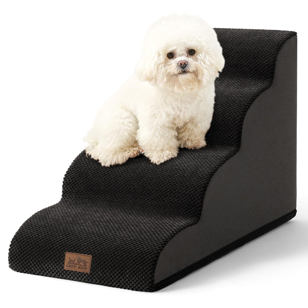 COZY KISS Hundetreppe für Kleine Hunde, Haustiertreppe für Couch aus Hochdichtem Schwamm, Hunde Trep