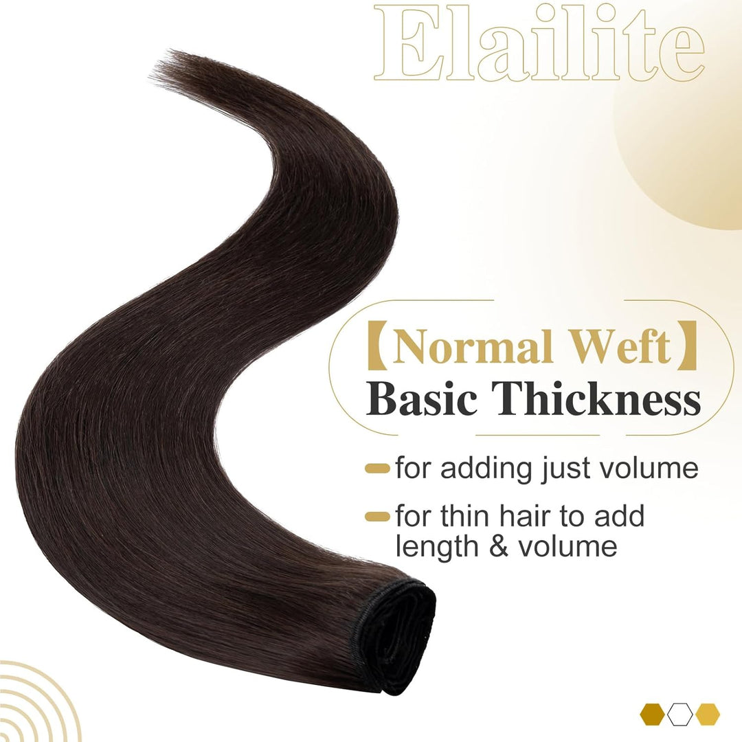 Elailite Extensions Echthaar Clip in 8 Tressen Glatt 