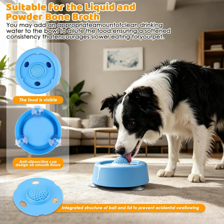 Schleckball Hunde, Lick Bowl Hund mit rollender Kugel, Nonrutsch leckball für Hunde für flüssige Lec