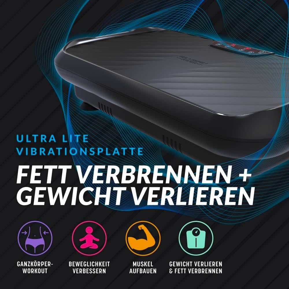 Bluefin Fitness Vibrationsplatte | Fettverbrennung, Muskelaufbau & Ganzkörpertraining | Kompaktes De