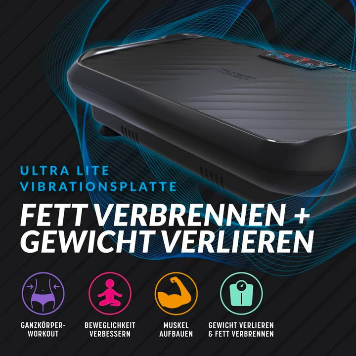 Bluefin Fitness Vibrationsplatte | Fettverbrennung, Muskelaufbau & Ganzkörpertraining | Kompaktes De