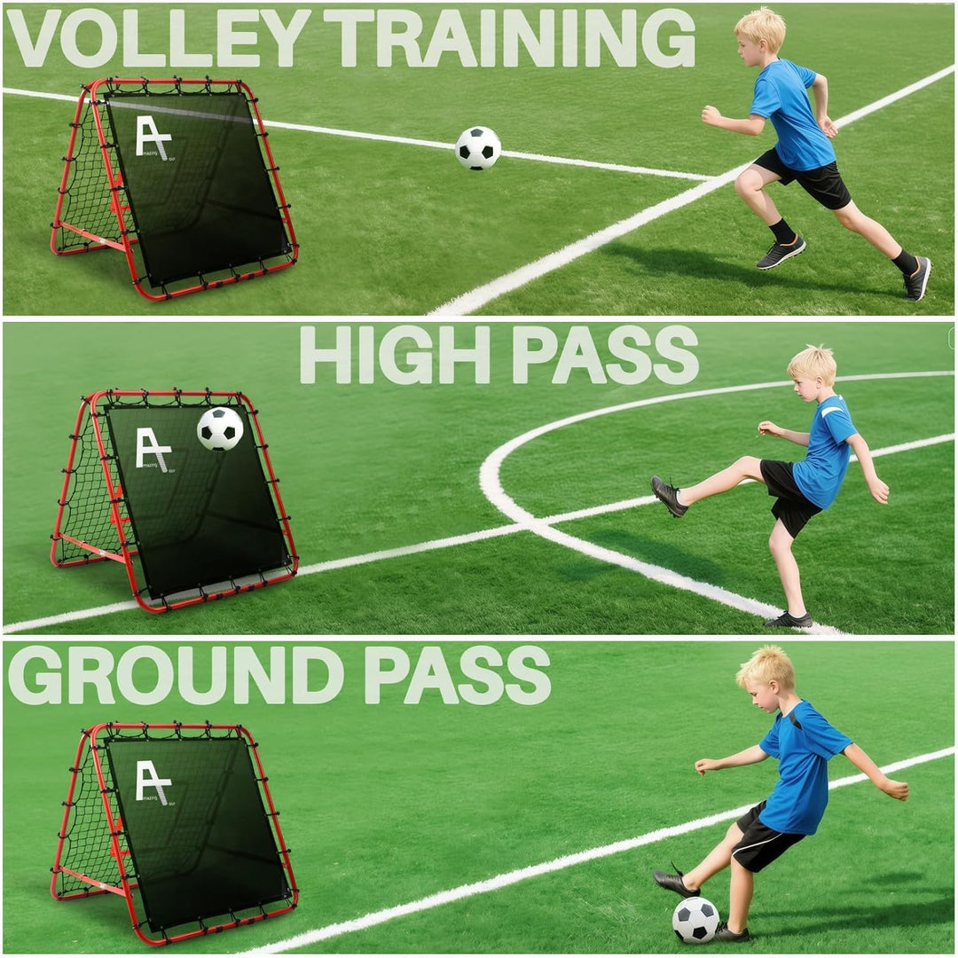 Doppelseitige Rebounder Net Fussball Training Ausrüstung, 100/120/180cm, Fussball Tor Kickback Ziel