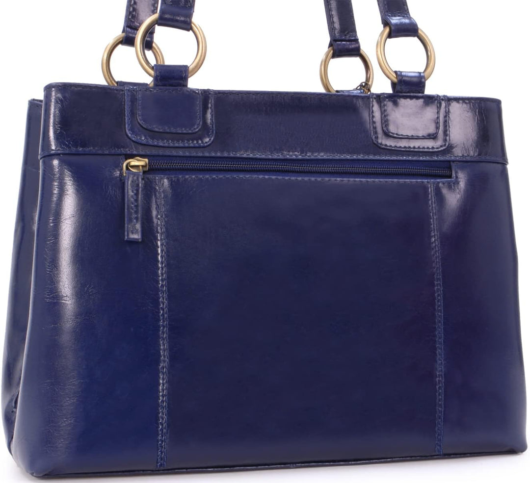 Catwalk Collection Handbags - Damen Leder Schultertasche - Handtasche Mittelgross - Tote Bag - Arbei