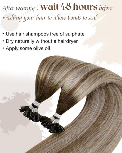 Hetto Blond Echthaar Extensions Bonding Balayage Echthaar U Tip Extensions Remy Keratin Bondings Haa