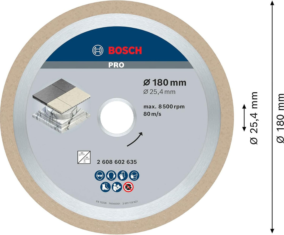 Bosch Accessories Bosch Professional Diamanttrennscheibe Best für Ceramic, 180 x 25,40 x 2,2 x 10 mm