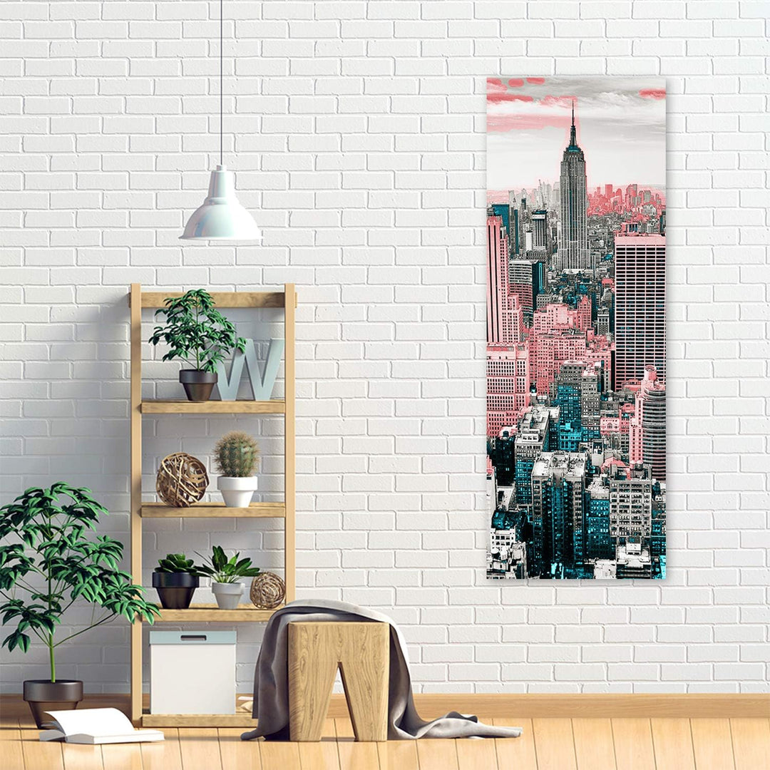 Leinwandbild XXL Stadt Wandbild Kunst abstrakt Rosa 60x150 cm M14259 60x150 cm, M14259 60x150 cm