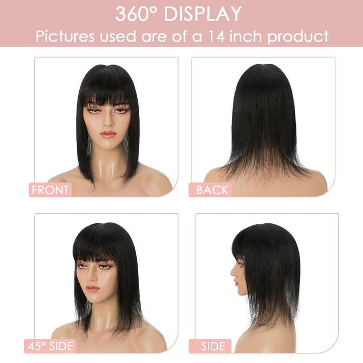 Silk-co Topper Extensions Haarteile Echthaar Clip in Extensions Echthaar Weich Natürlich Glatt Toupe