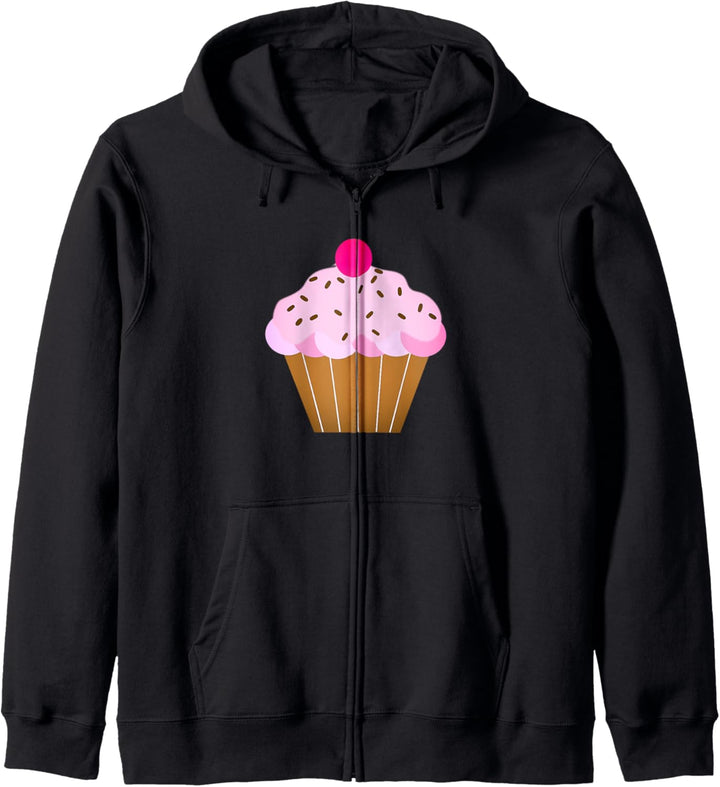 Pinkfarbener Cupcake Kapuzenjacke
