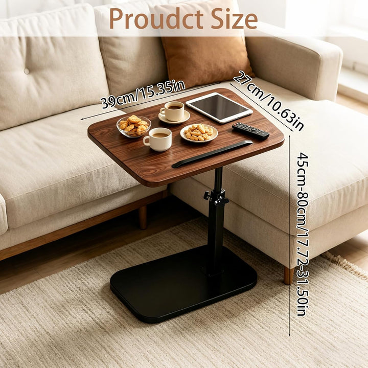 Beistelltisch C Form Höhenverstellbar 45-80 cm, 360° Drehbarer Laptop Tisch für Sofa und Bett, C-Tis