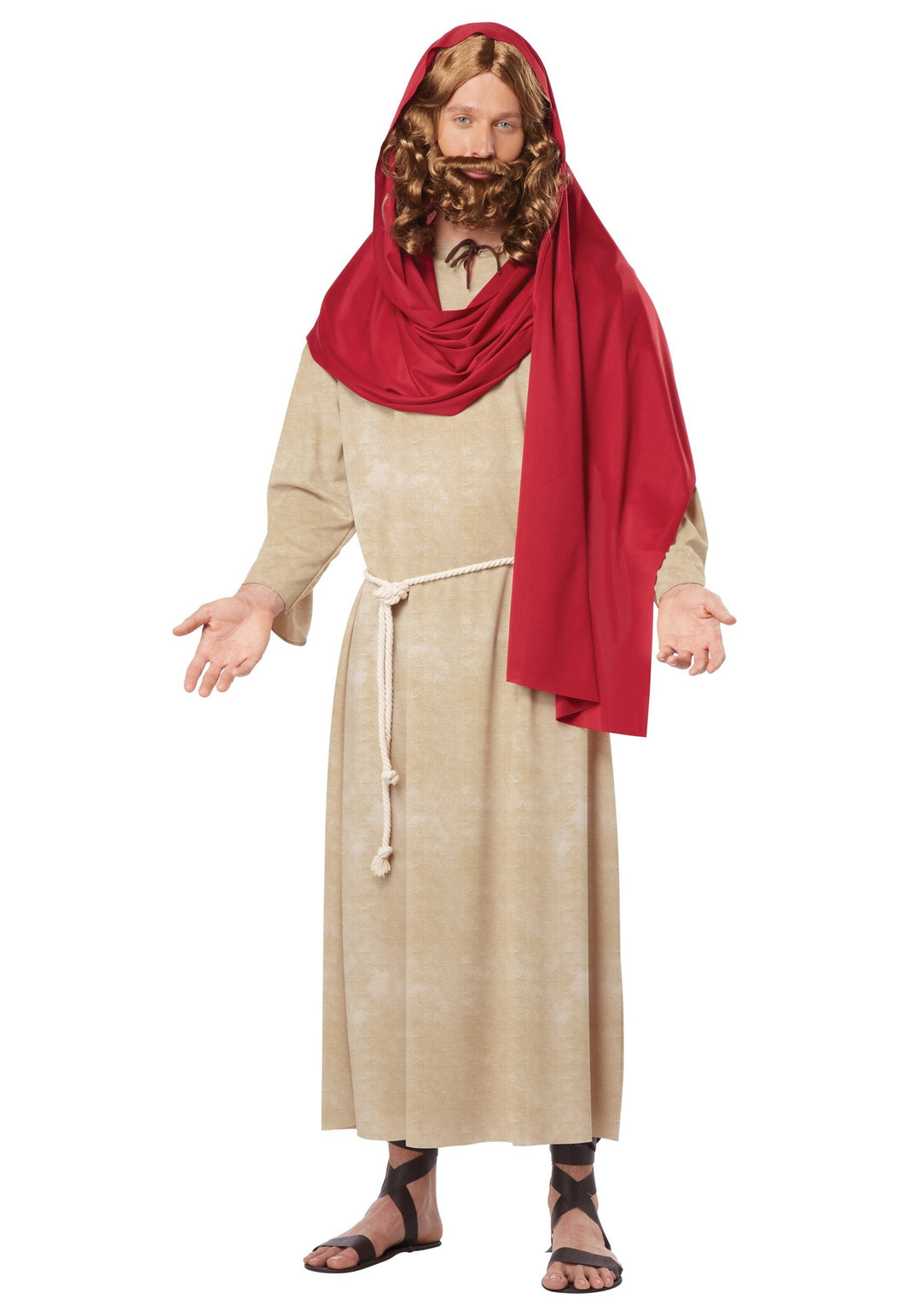California Costumes Jesus Christus Kostüm für Erwachsene, Rot, Natur, L L Tan/Rot, L Tan/Rot