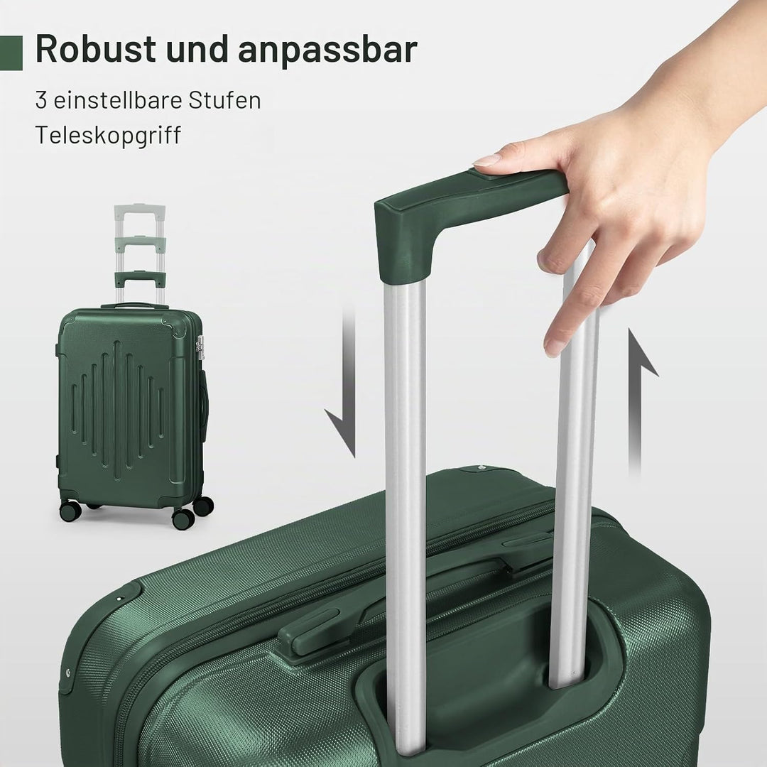 LALAHO Kofferset 4 teilig Hartschale, Reisekoffer mit Rollen Gross, Koffer Set 4 Stück aus ABS, Hand