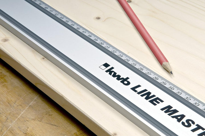 kwb LINE MASTER Präzisionslineal – Aluminium, 800-mm Universal-Führungsschiene für Kreissäge, Stichs