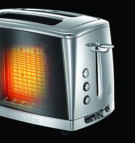 Russell Hobbs Toaster [für 2 Scheiben] Luna Edelstahl Grau (extra breite Toastschlitze, inkl. Brötch