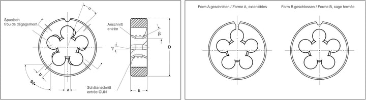 VÖLKEL Handgewindebohrer + Schneideisen 31-tlg. Satz M 3 – M 12 | Gewindebohrer, Schneideisen, Winde