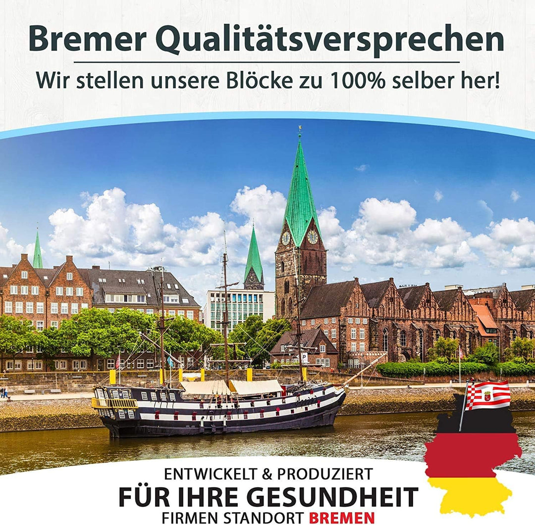Yoga Block 2er SET Kork 100% Natur - Hatha Klotz auch für Anfänger Meditiation &amp; Pilates, Fitness Zu