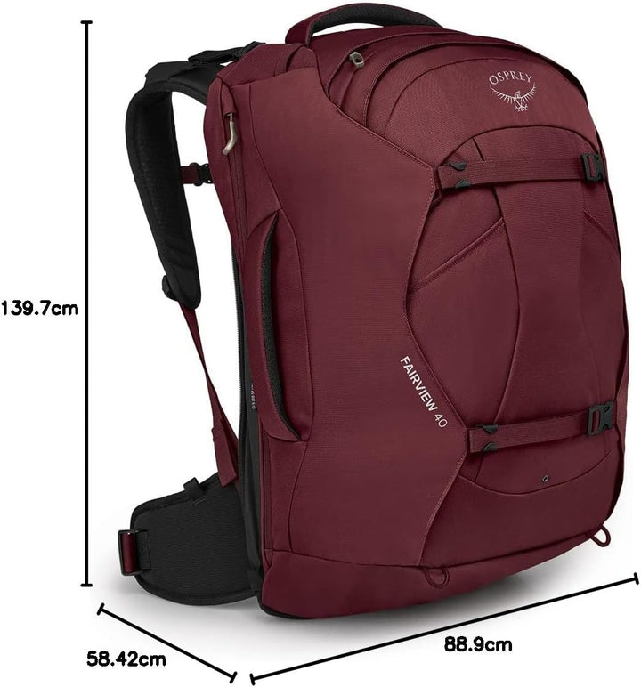 Osprey Damen Fairview 40 Rucksack (1er Pack) Zirkon Rot Einheitsgrösse Single, Zirkon Rot Einheitsgr
