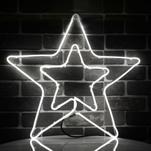 Grosser Weihnachtsstern zum Aufhängen mit Lichterschlauch 8 Lichtsets 90 LEDs für Weihnachtsdekorati