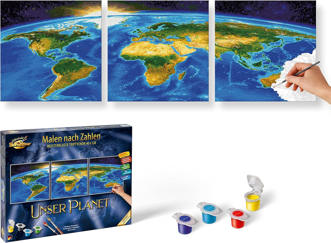 Schipper 609470855 Malen nach Zahlen, Unser Planet - Bilder malen für Erwachsene, inklusive Pinsel u