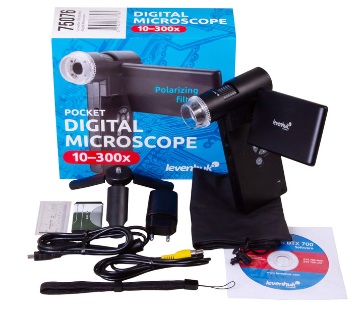 Levenhuk DTX 700 Mobi Kabelloses Tragbares Digitalmikroskop mit 10- bis 1200-Fachem Zoom, Windows- u