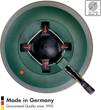 Krinner Christbaumständer Set Comfort M + Unterlegdecke rot (Baumhöhe bis 2,50 m, Stammdurchmesser 1
