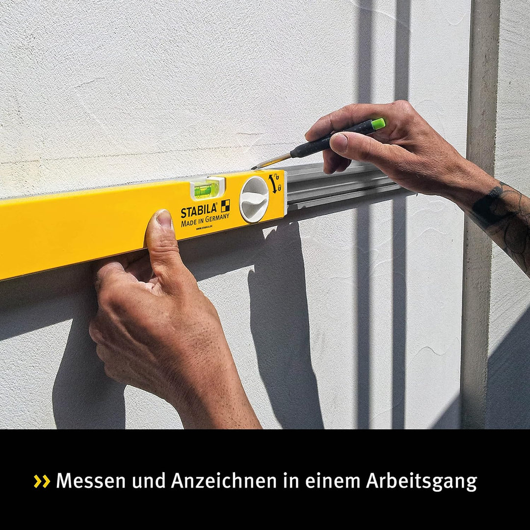 STABILA Teleskop-Wasserwaage Type 80 T, 80–127 cm, Alu-Profil mit Teleskopsystem, 1 Horizontal-Libel