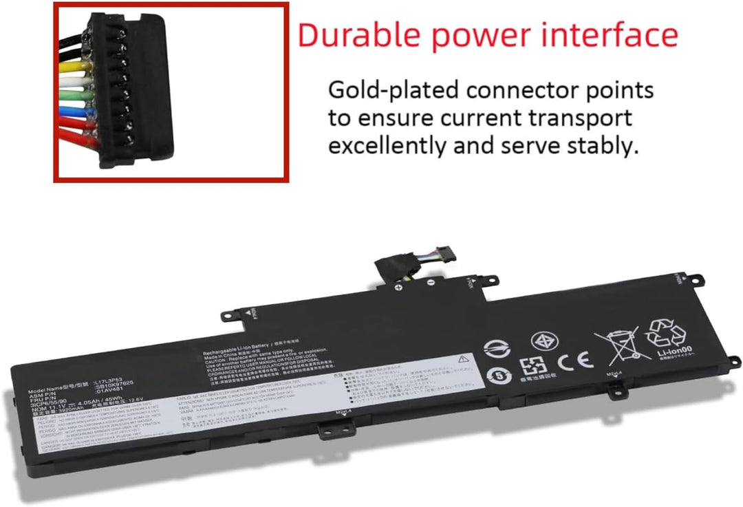 PUGASR L17L3P53 01AV481 Laptop Akku Kompatibel mit Lenovo ThinkPad L380 Yoga L390 Yoga Serie Noteboo