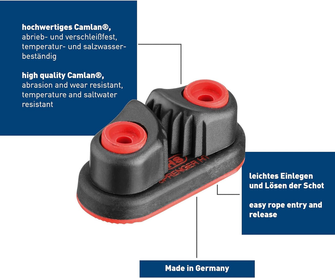 SPRENGER Schotklemme mit Gleitlager | aus hochwertigem UV-beständigem Camlan® und rostfreien Edelsta