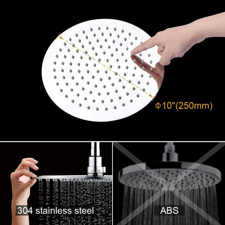 Ibergrif Praga - Duschsystem mit Regendusche, Brauseschlauch, Handbrause, Brausehalter, Duschstange,