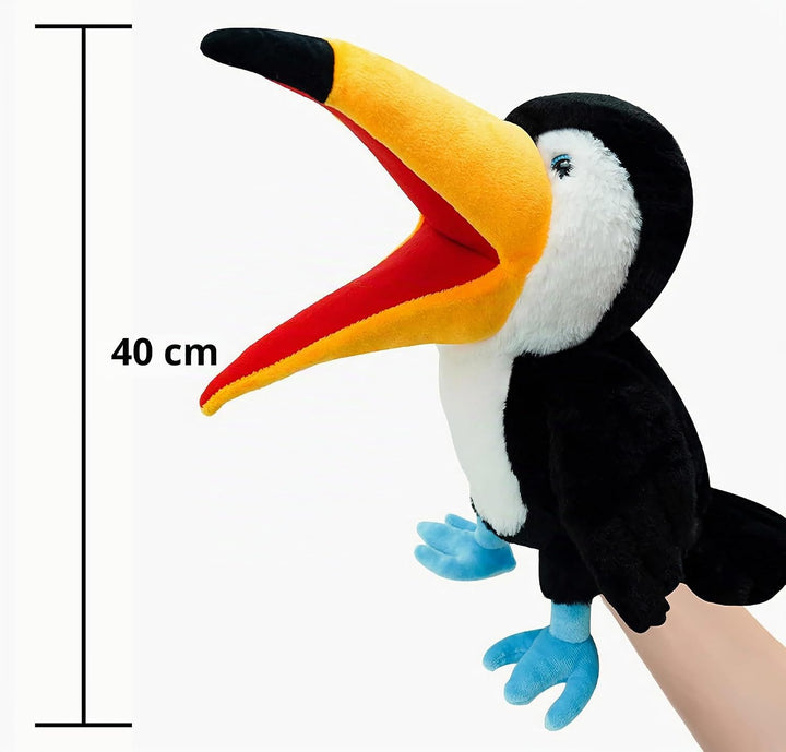 LOMTRATS Vogel-Handpuppen für Kinder, Kleinkinder, einschliesslich Papageien, Pfauen usw. mit bewegl