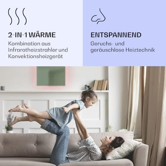 Klarstein 2-in-1 Infrarotheizung & Konvektor, Infrarotheizung mit Thermostat 500W, IP44-Infrarotheiz