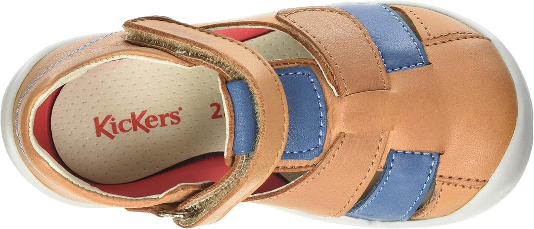 Kickers Unisex Baby Wasabou Sandale 21 EU Camel Blau, 21 EU Camel Blau