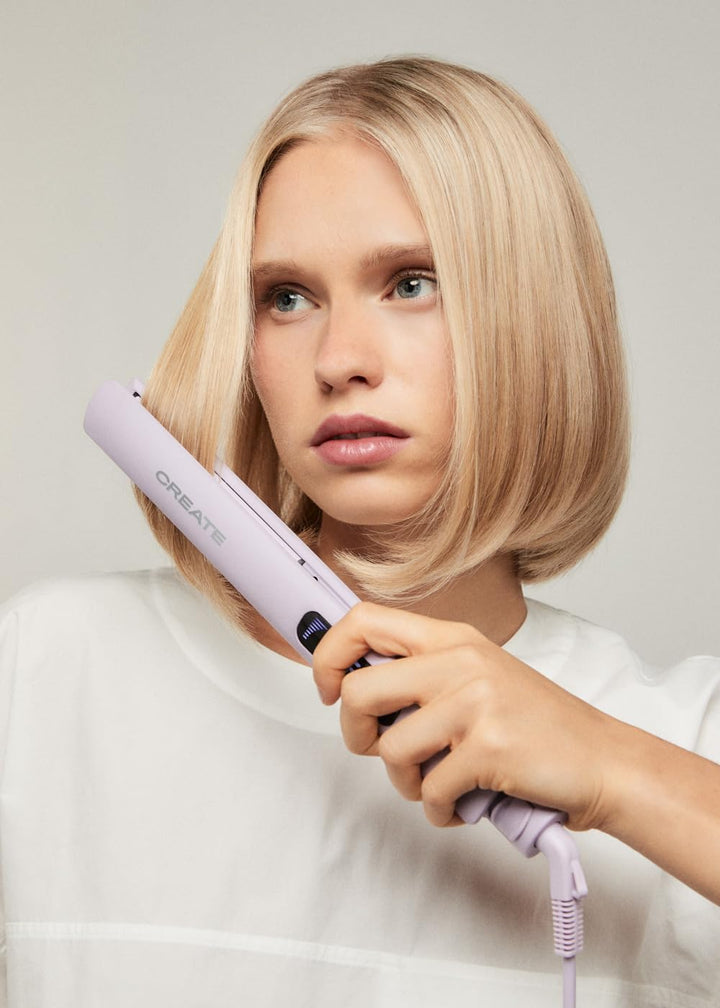 CREATE/CERAMIC STYLER SLIM/Keramikbeschichteter Haarglätter Violett/Digitales Glätteisen, 9 Temperat