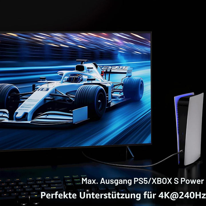 Lang HDMI Kabel 2M,16K HDMI 2.2 Kabel 96Gbps Ultra High Speed 16K@60Hz,8K@240Hz,4K@480Hz,eARC,HDR10+