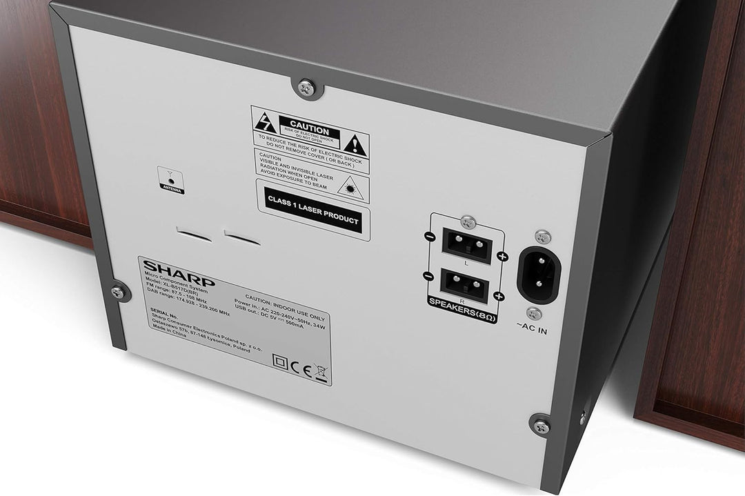 SHARP XLB517DBR Mirco-Soundsystem 45W (Digitalradio mit DAB, DAB+ und UKW/FM-Radio, Bluetooth, USB,