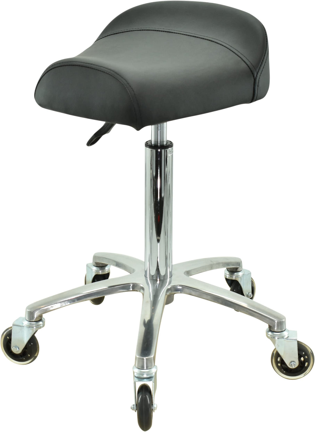 VAKON SALON - Breitsitz auf hochwertigen Rollen - höhenverstellbarer Drehhocker 55-75 cm, Rollhocker