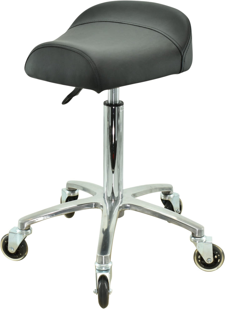 VAKON SALON - Breitsitz auf hochwertigen Rollen - höhenverstellbarer Drehhocker 55-75 cm, Rollhocker