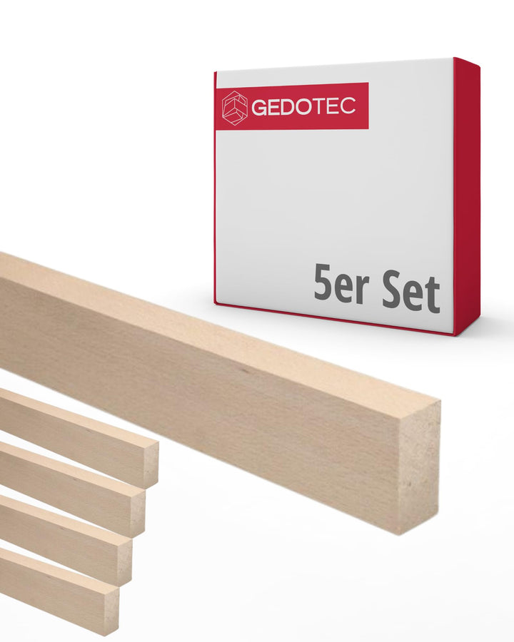 Gedotec Holzleisten zum basteln - Holzbretter zum bauen aus Buchen-Holz 95 cm | 5 Stück 20x60x950 mm