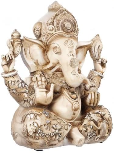 DOITOOL Hindu-Gott Ganesha Idol Statue Indischer Elefant Buddha Ganesha Skulptur 26,5 x 30,5 cm Sege