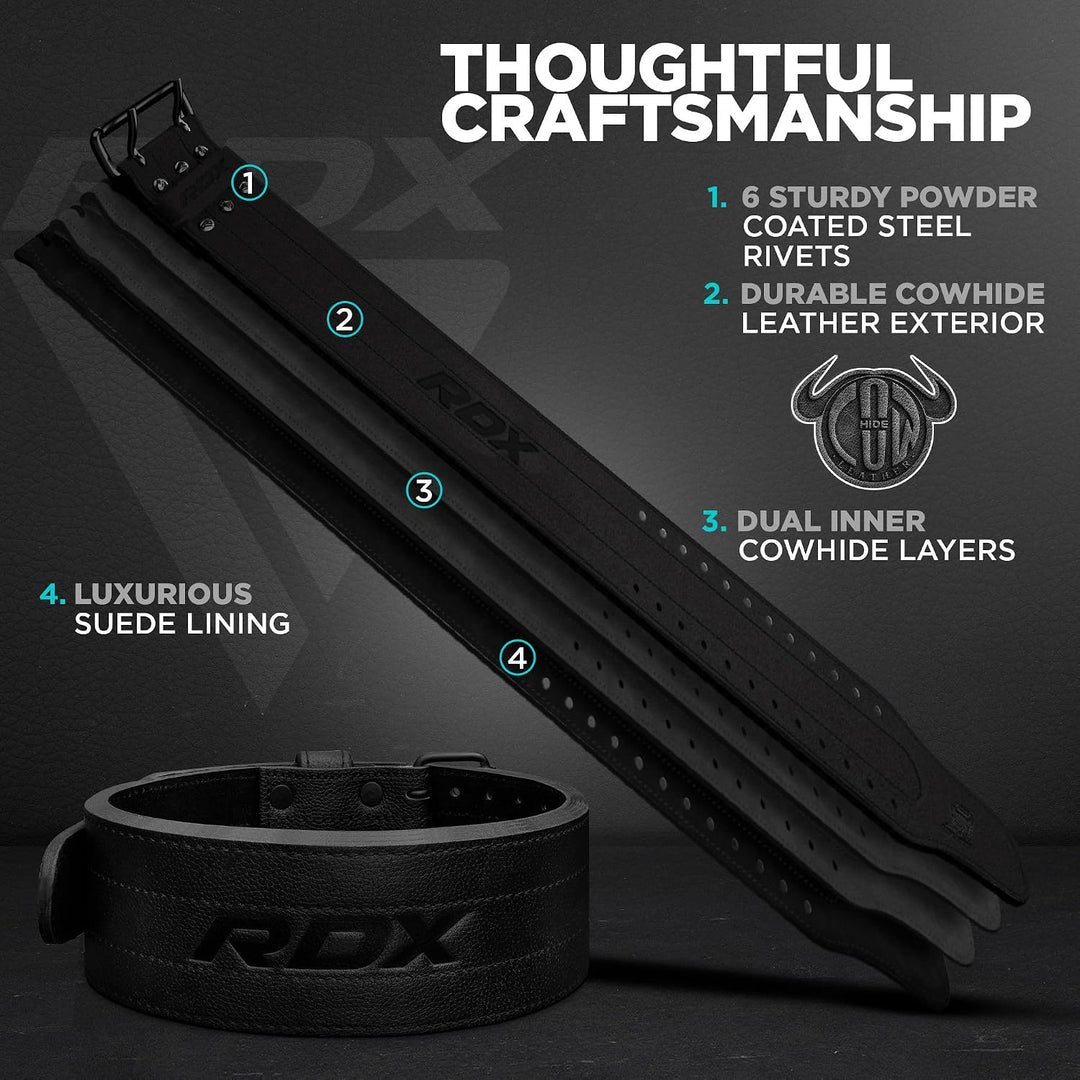 RDX Gewichthebergürtel Leder IPF Konform 13mm &amp; 10mm – USAPL, USPA &amp; IPL Wettbewerb Powerlifting Gür