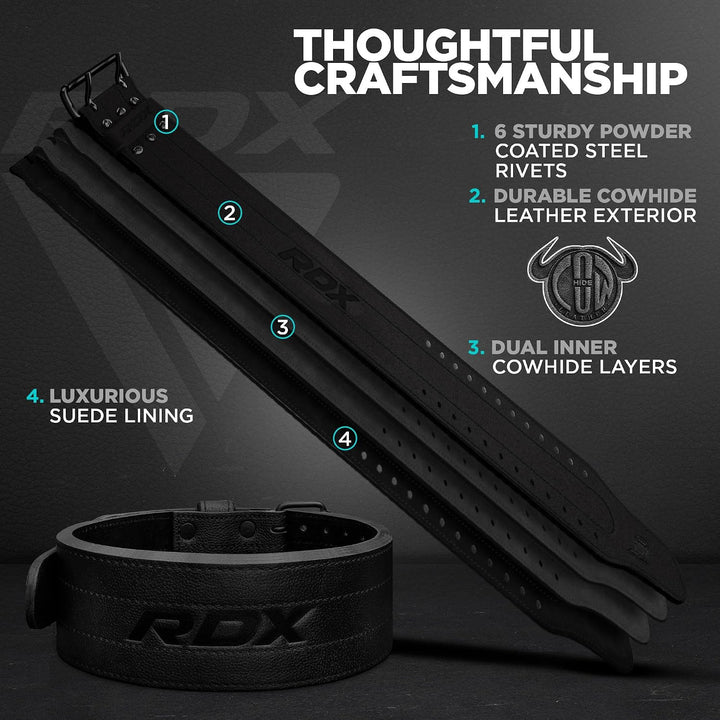 RDX Gewichthebergürtel Leder IPF Konform 13mm &amp; 10mm – USAPL, USPA &amp; IPL Wettbewerb Powerlifting Gür