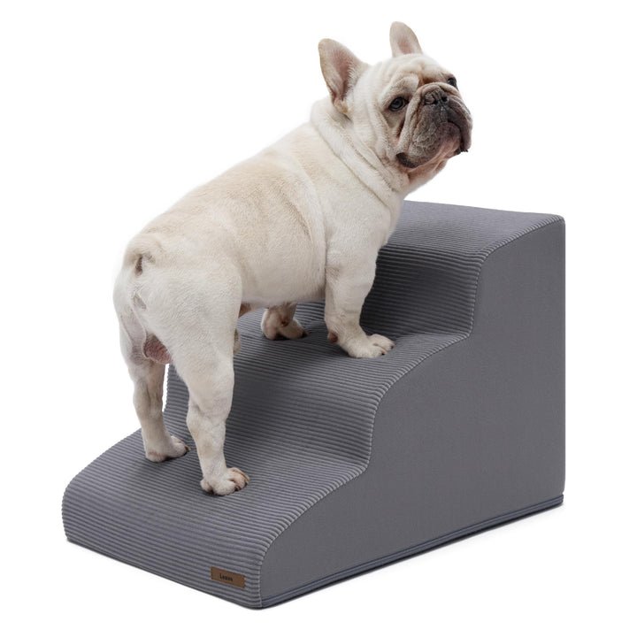 Lesure Hundetreppe Katzentreppe für Hunde und Katzen - 3 Stufen Haustiertreppe aus 33D hochdichter S