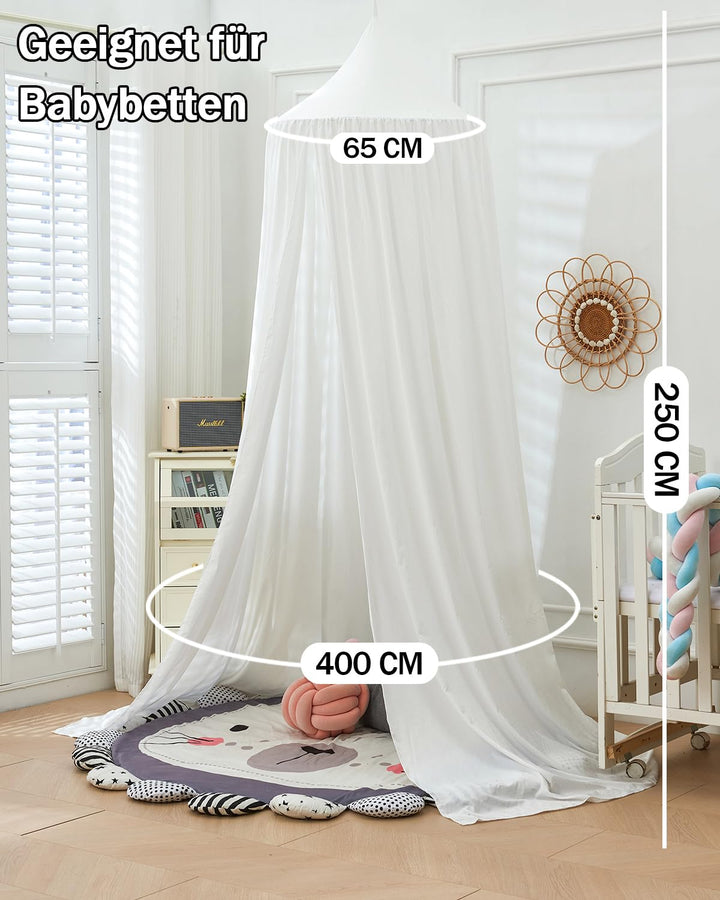 Surwin Betthimmel Madchen Jungen Babybett Doppelbett, Einfarbig Moskitonetz Baldachin Kinderzimmer E