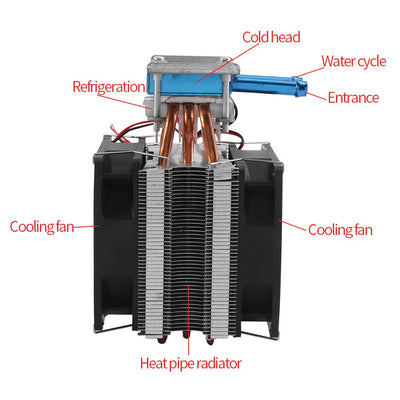 12V Halbleiter Kälte Kühler Thermoelektrische Peltier Wasserkühlung DIY Gerät mit